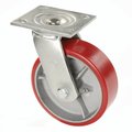 Global Industrial 5 Polyurethane Wheel, Heavy Duty Swivel Plate Caster, 500 Lb. Capacity 601110